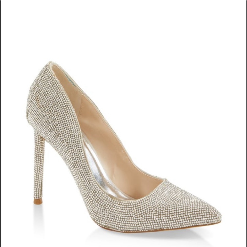 Rhinestone Pointed Toe Stilettos